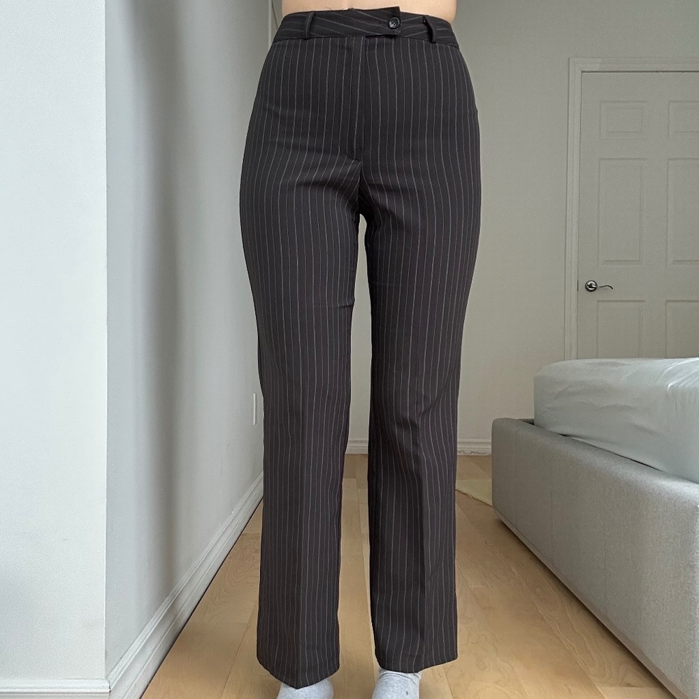 BLACK PIN STRIPED PANTS